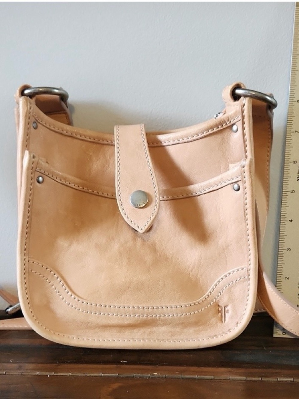 Frye Light Tan Leather Crossbody Bag